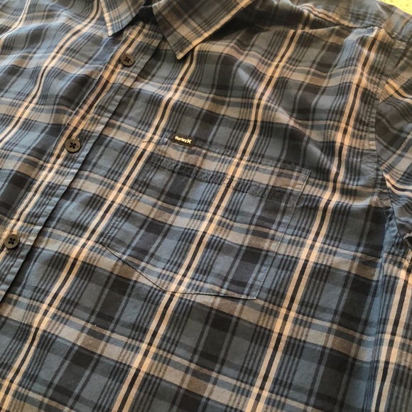 Hurley Men’s Plaid Button-Down - XXL - Blue - Picture 3 of 4
